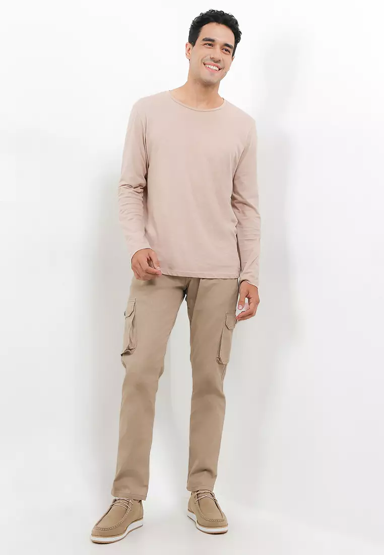 Celana Cargo Pants Cotton Twill Stretch - Mocca