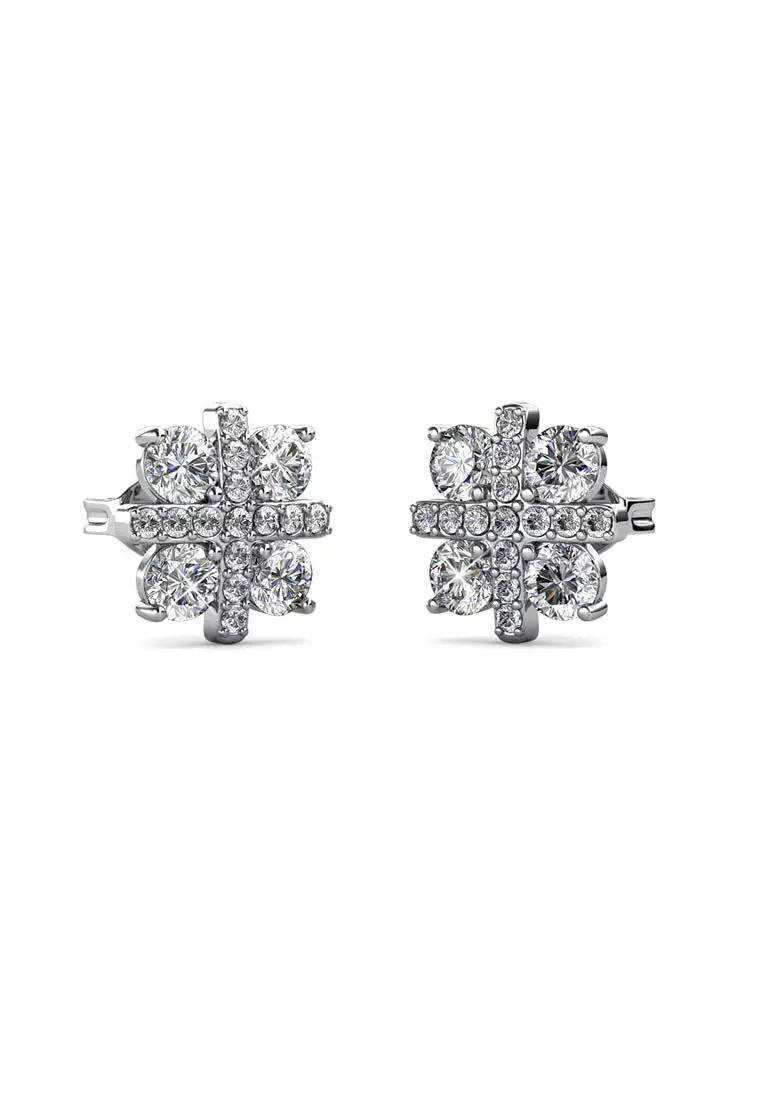 Buy Her Jewellery Her Jewellery Cross Petal Earrings White Gold