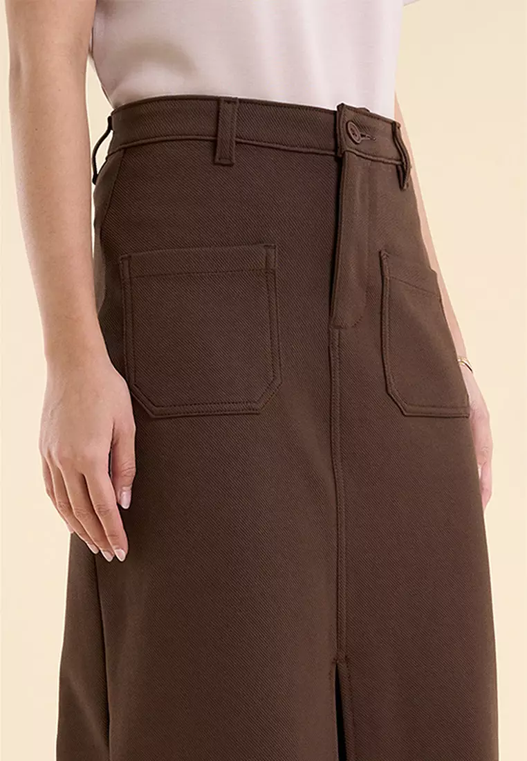 Dress Code Midi Knitted Twill Skirt