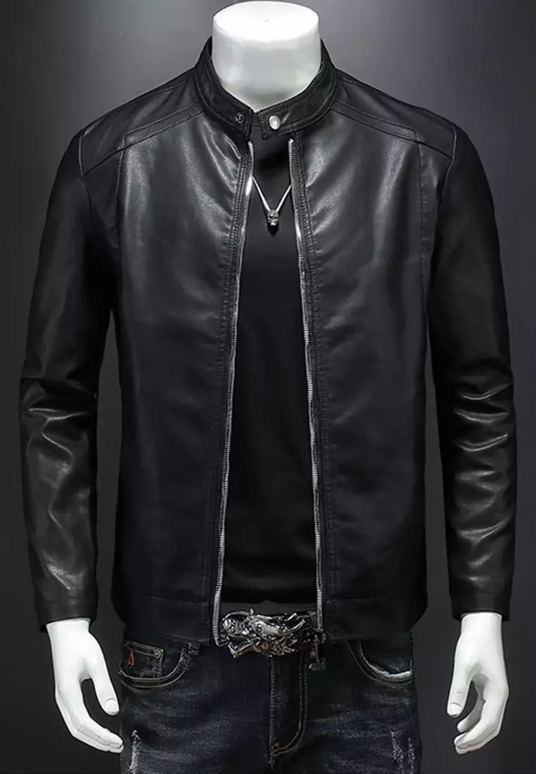 Slim Faux Leather Jacket MJ603
