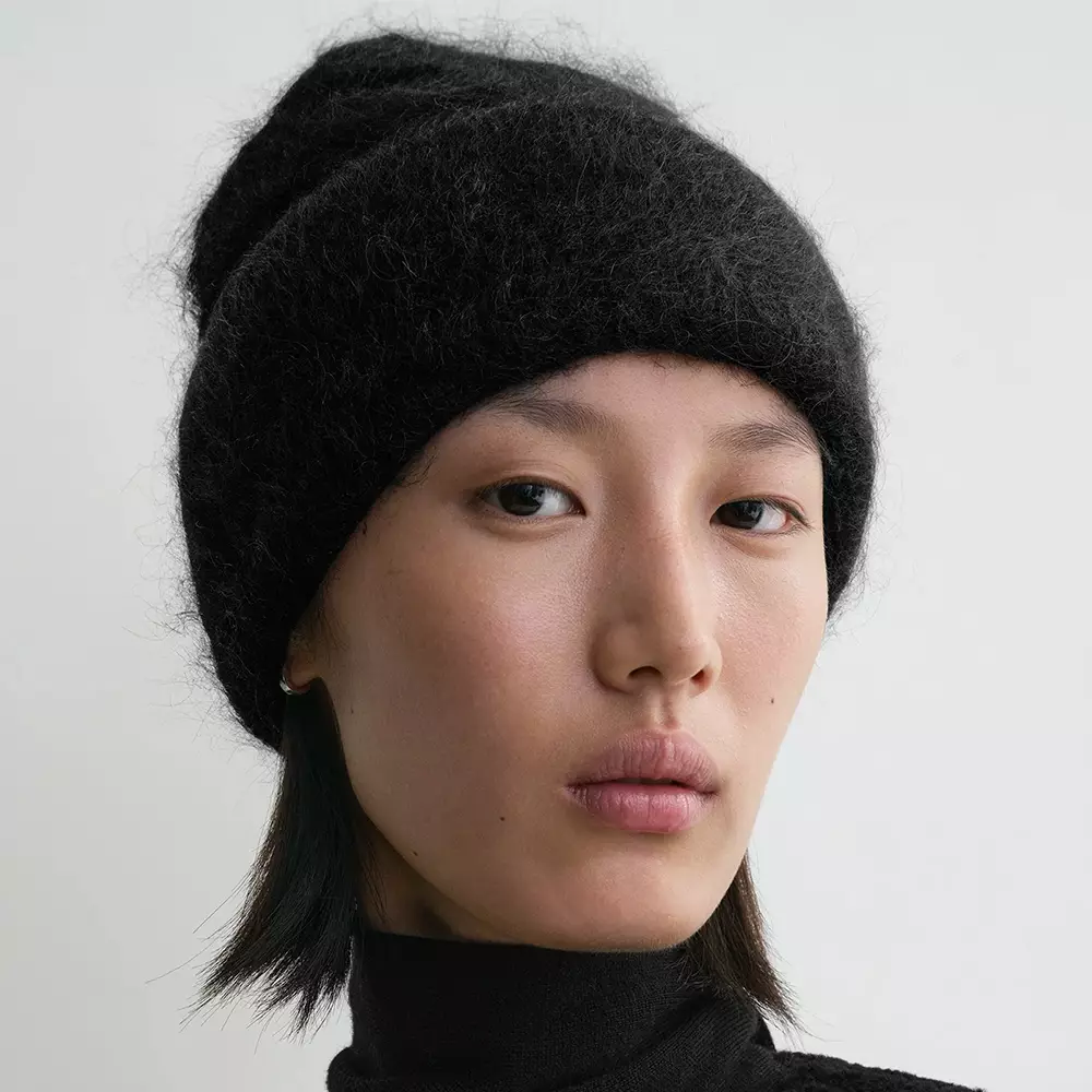 Alpaca Knit Beanie Black