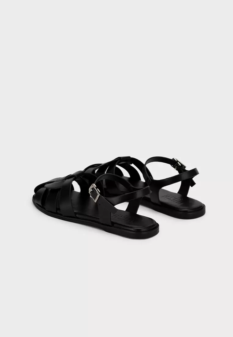 WOVEN STRAP FLAT SANDALS編織平底涼鞋