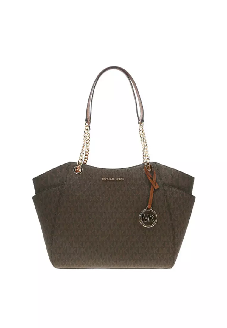 Jet Set 女士托特包深棕色印花橡果棕35S4GTVT3B