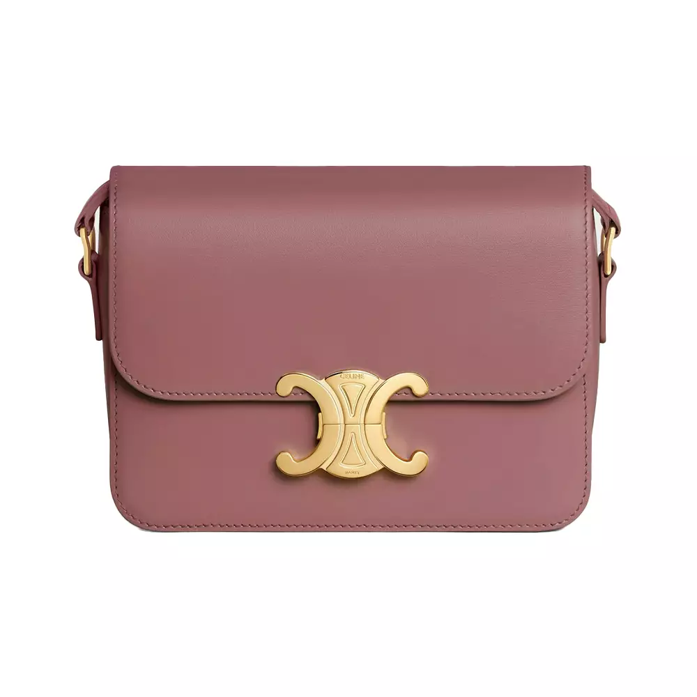 Jual Celine Teen Triomphe Bag in Shiny Calfskin Vintage Rose Ghw