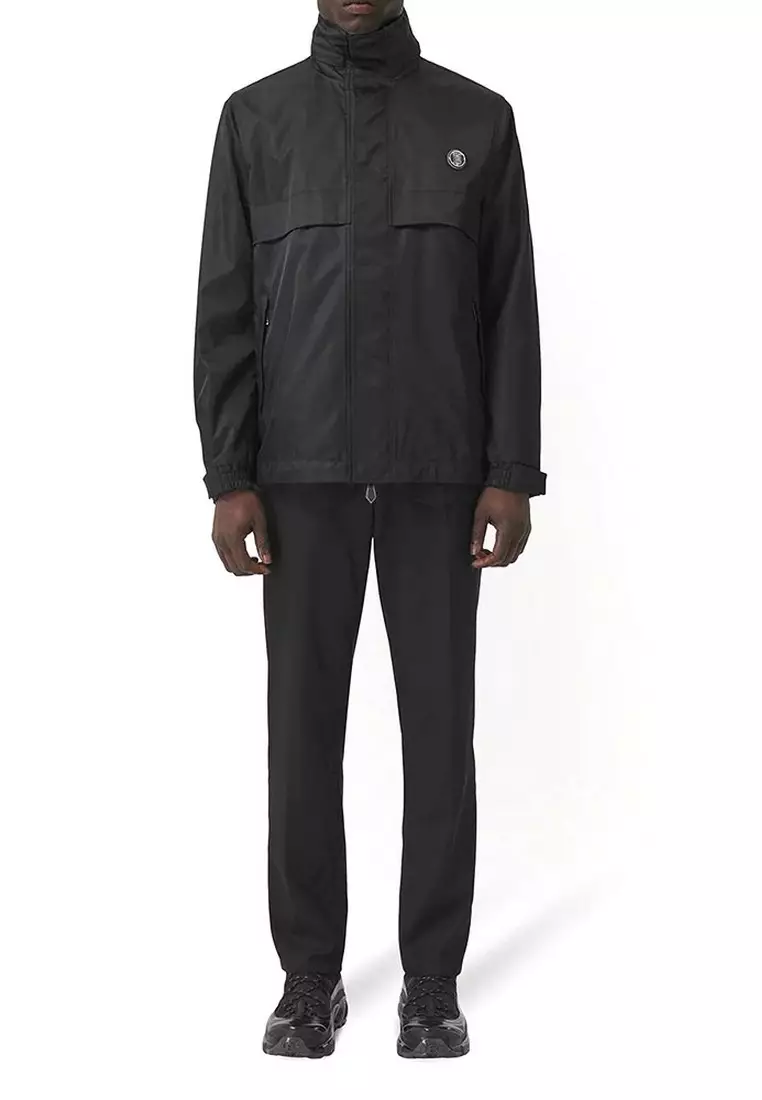 Burberry Packaway Hood Monogram Motif Jacket in Black