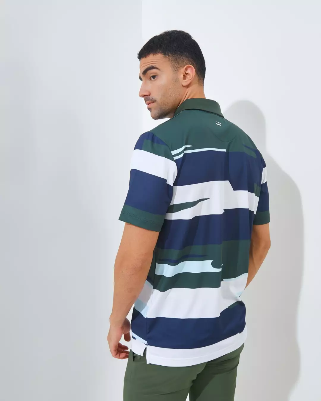 Jack Nicklaus Ladder PremiumModern Print Polo Olive Shadow Colour Olive Shadow