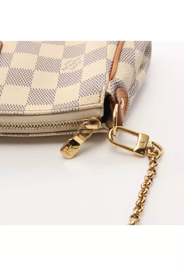 LOUIS VUITTON Damier Ebene Eva Chain Strap Clutch Shoulder Bag Crossbody 2  Way