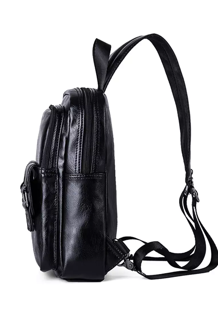 Functional Faux Leather Backpack ET6982