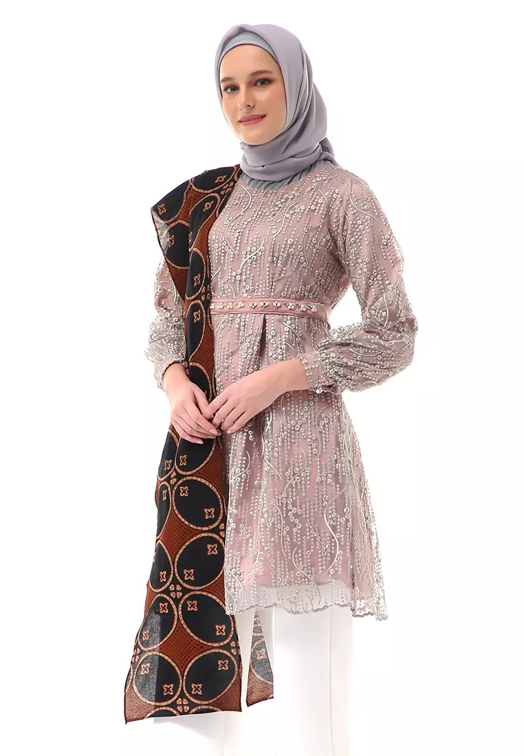Zahara Tunik Atasan Wanita Batik Premium Quality - Brownie