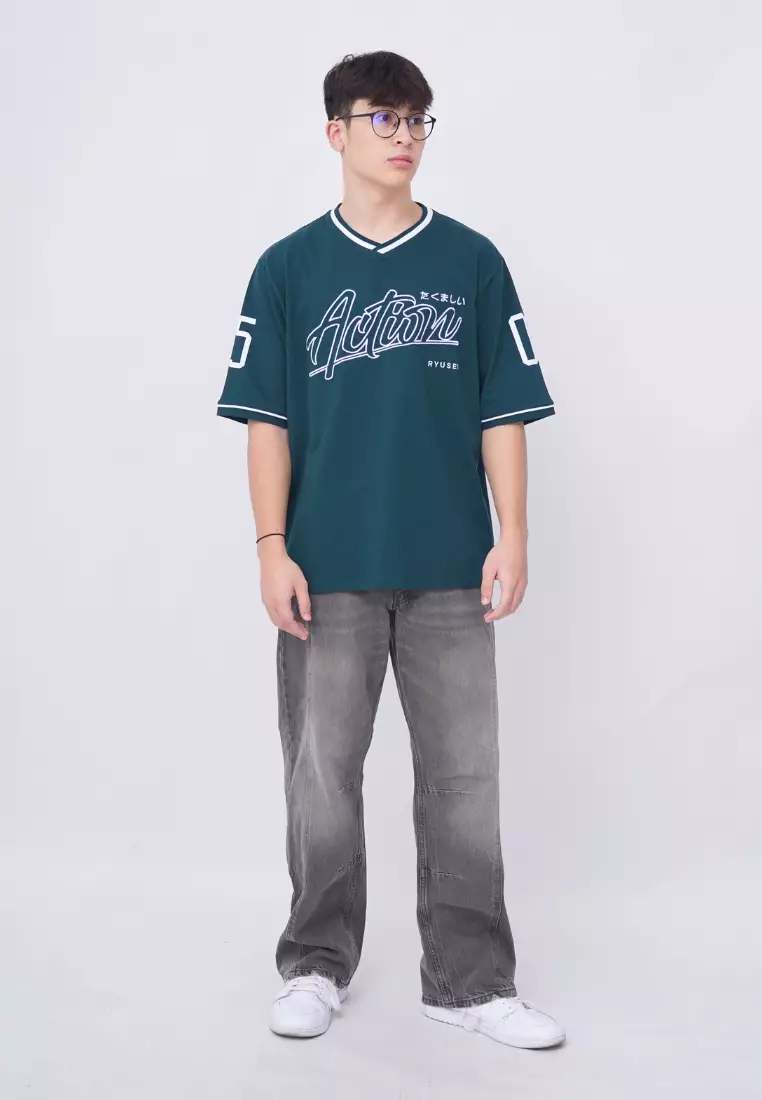 Ryusei Oversize T-shirt Jersey Streetwear Action Green