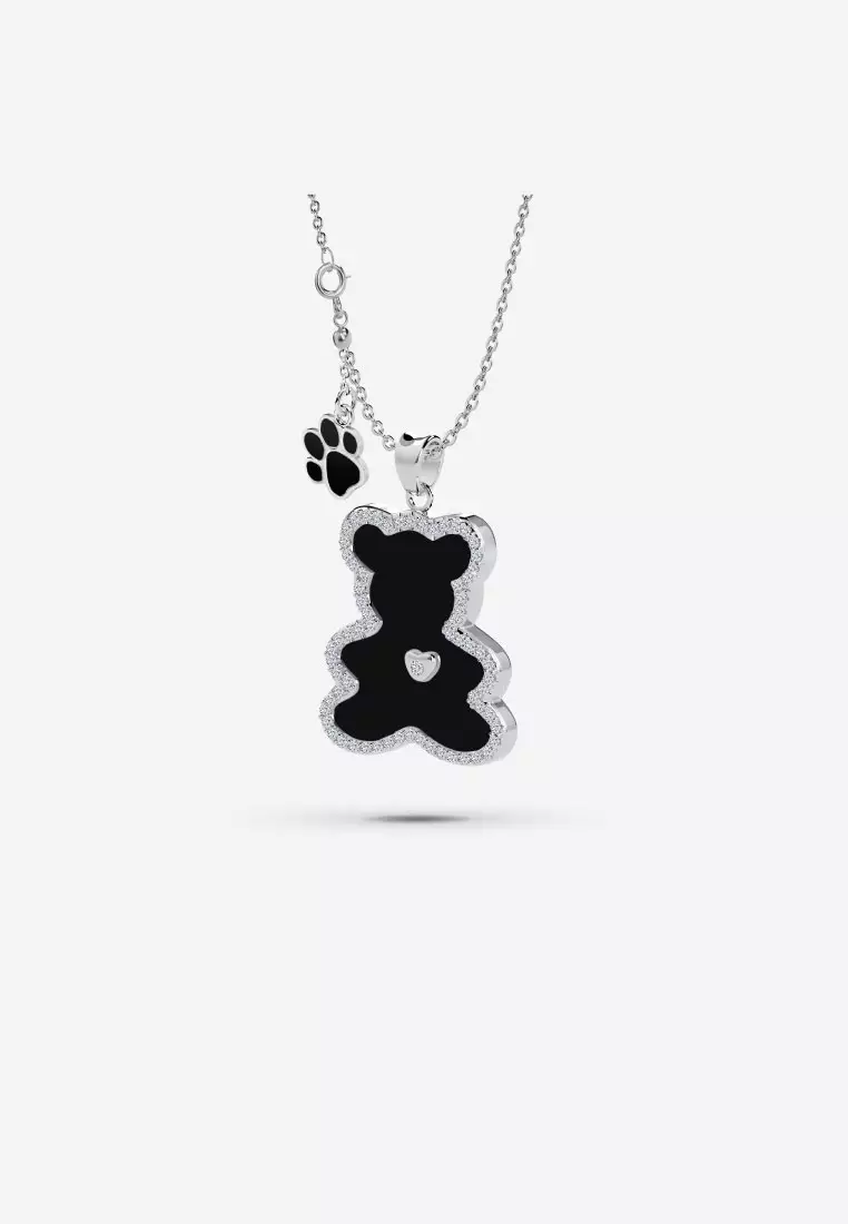 Vinstella Luvis Bear – Black Onyx with Quartz Diamond