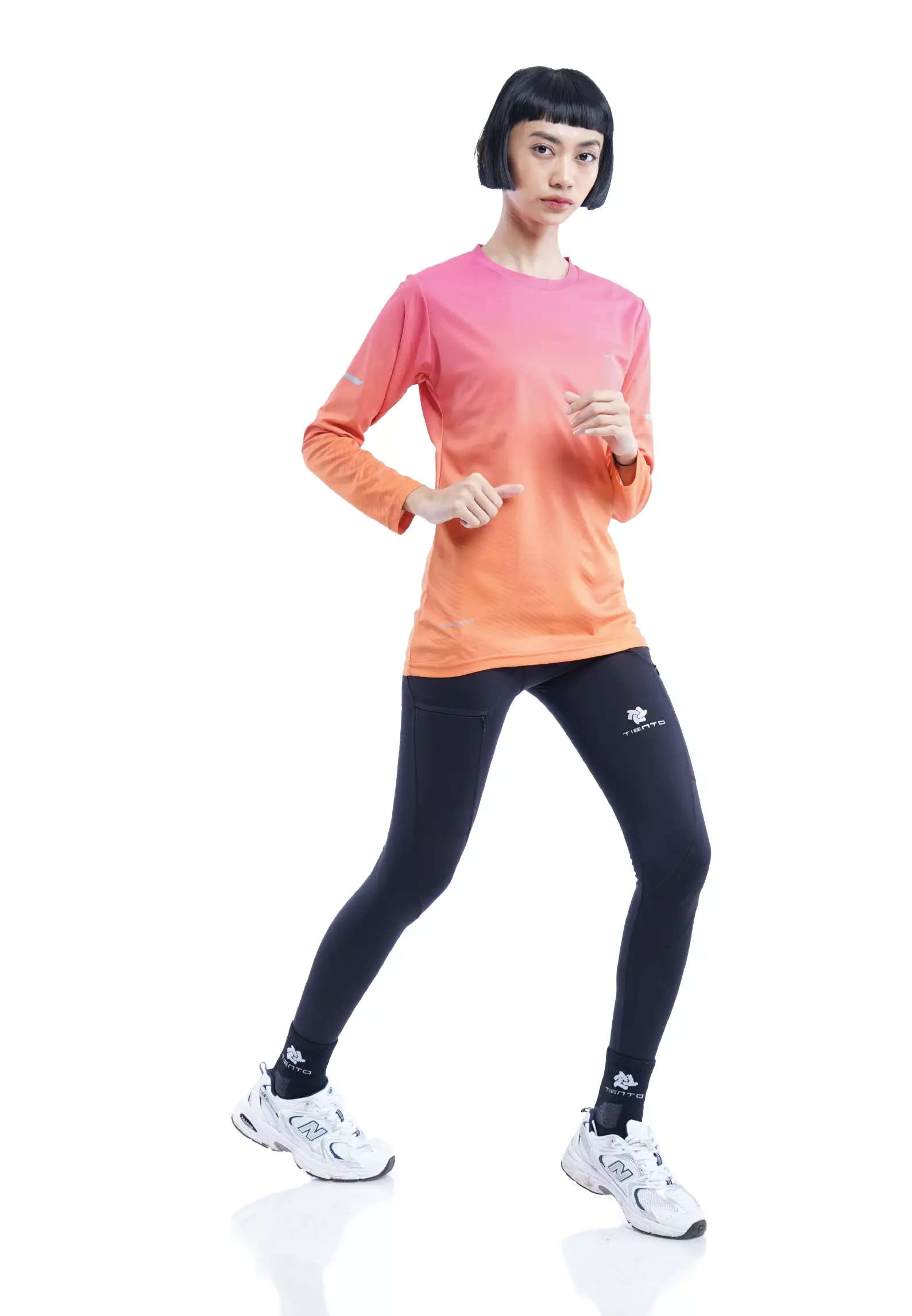 Tiento Jersey Running Anti UV Kaos Olahraga Lari Wanita Lengan Panjang Baju Dryfit Long Sleeve Women Xceleration