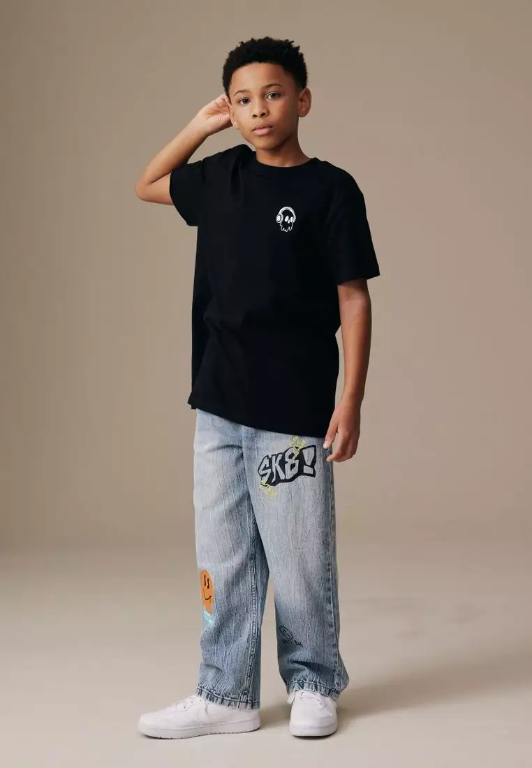 Pull on Denim Graffiti Jeans