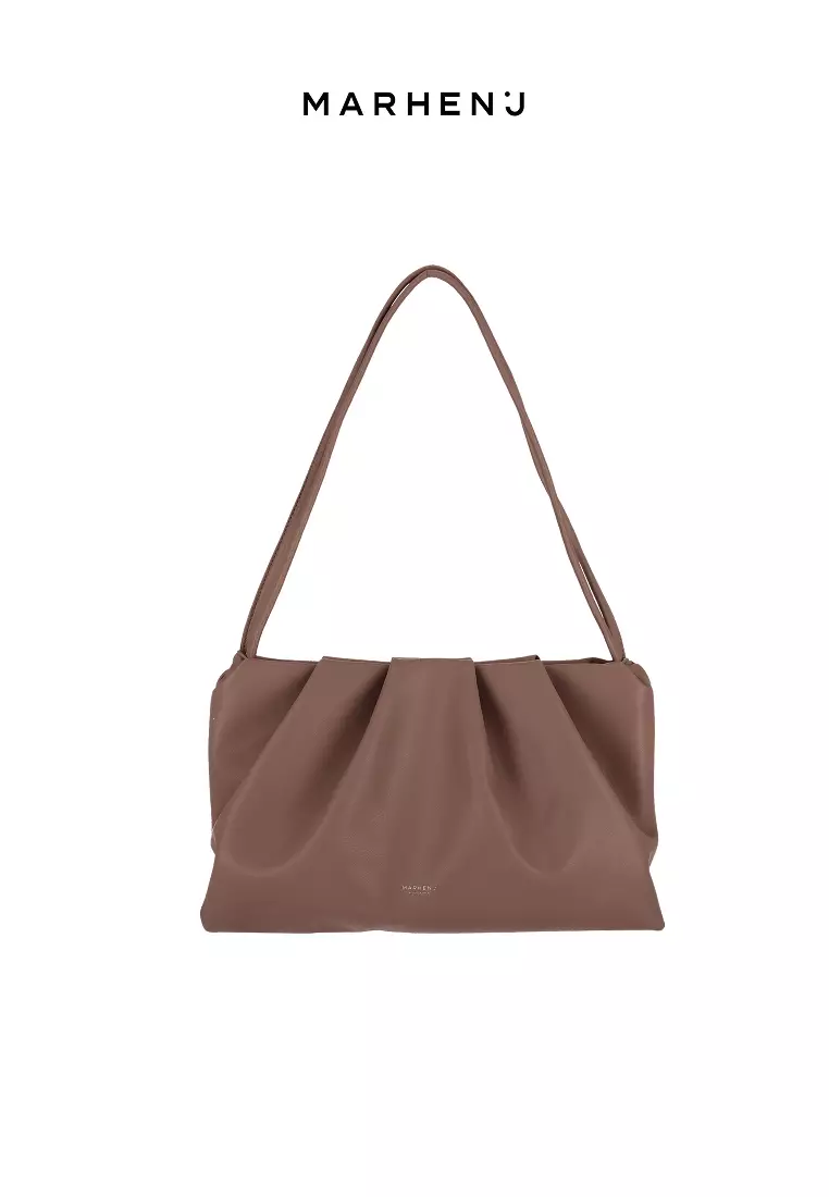 SABRINA Vegan Leather Shoulder Bag Pink Brown