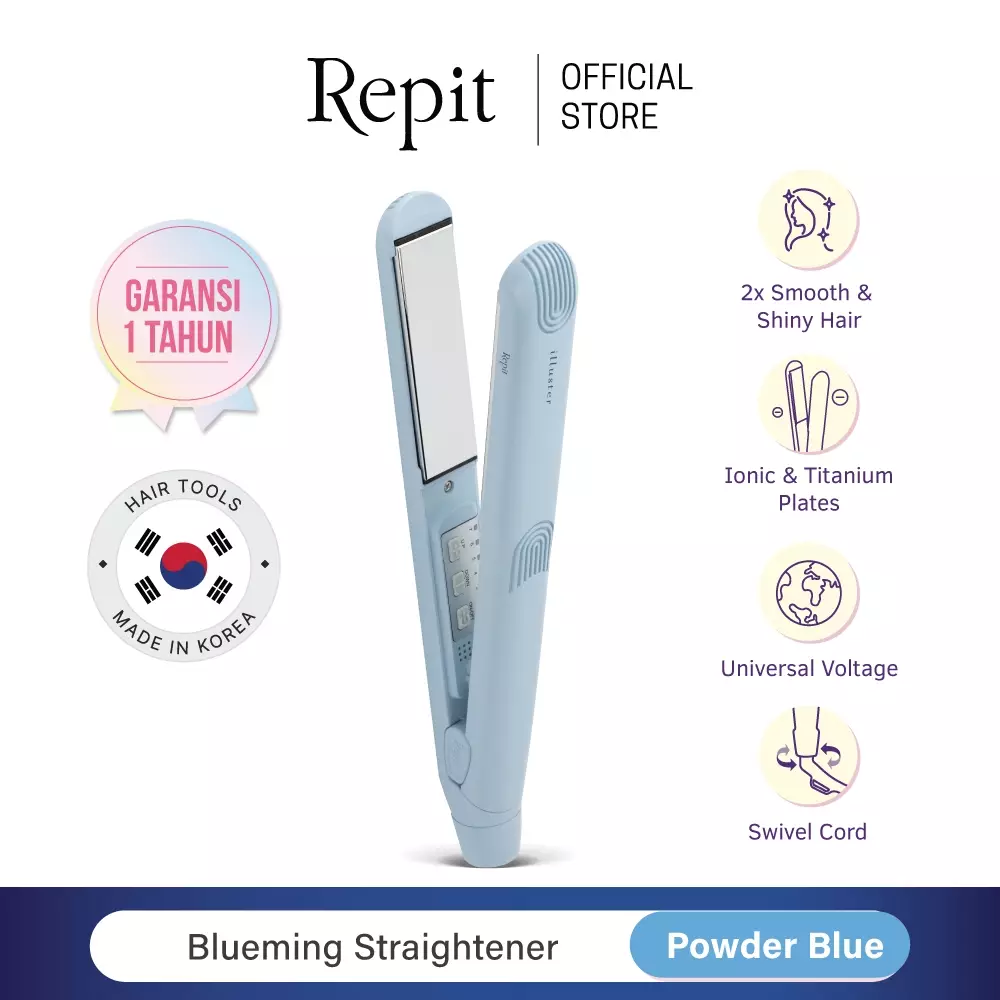 Jual Repit Repit Blueming Straightener in Powder Blue / Catokan Pelurus ...