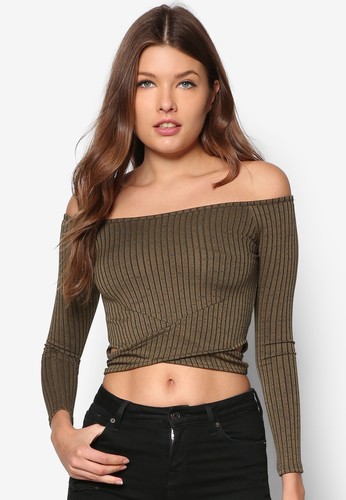 Petite 羅紋短zalora 男鞋 評價版長袖上衣, 服飾, 服飾