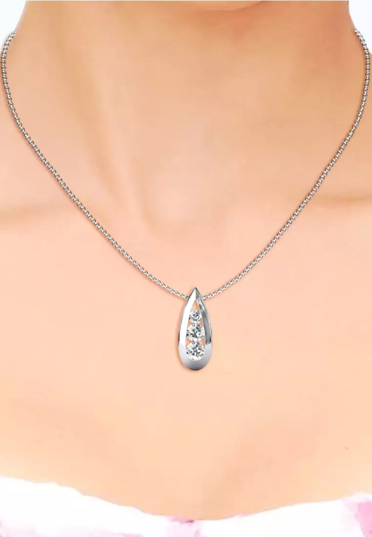 Teardrop Pendant - Kalung Crystal Swarovski by Her Jewellery