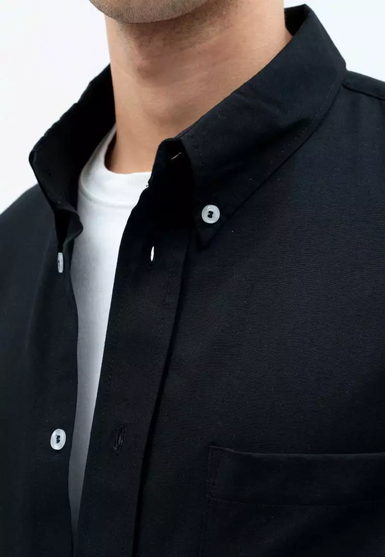 Houseofcuff Kemeja Oversize Jumbo Lengan Pendek Pria Unisex Hitam