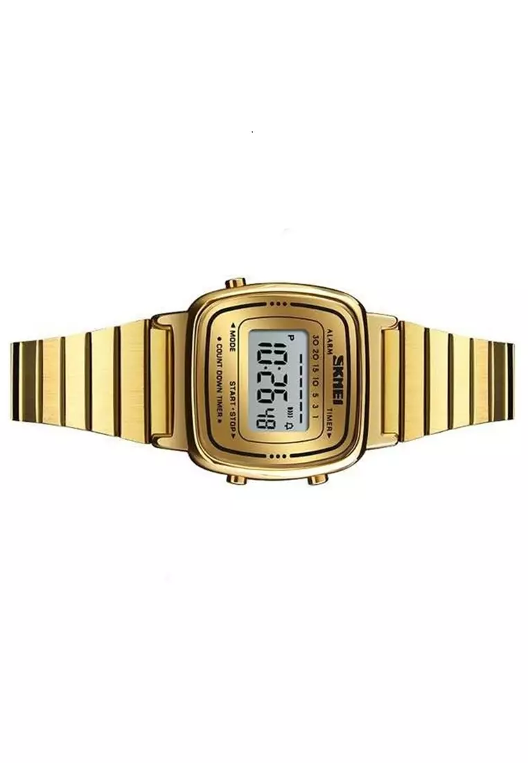 Jam Tangan Casual Digital Wanita Waterproof 50m Strap Tali Material Stainless Steel LA60 ORIGINAL