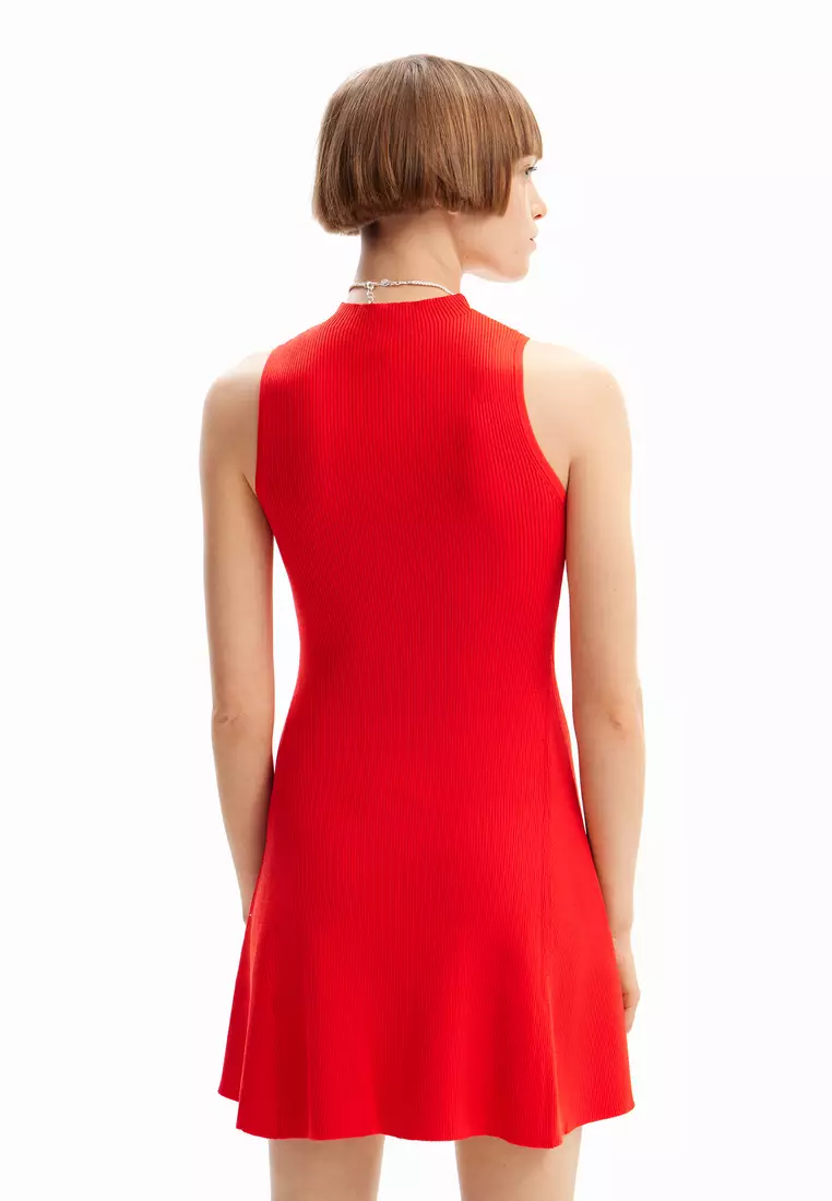 Desigual Woman Short ribbed skater dress.