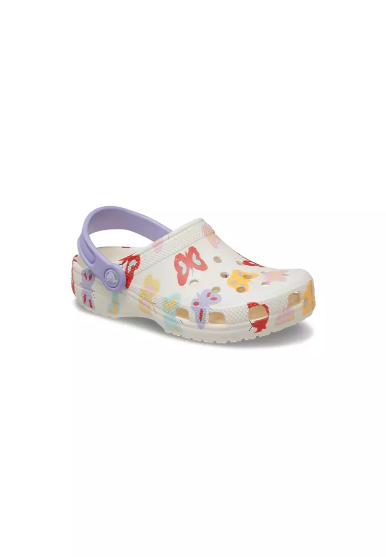 Discount on Crocs  shoes - SKU: Toddler Classic Butterfly Graphic Clog  in Chalk