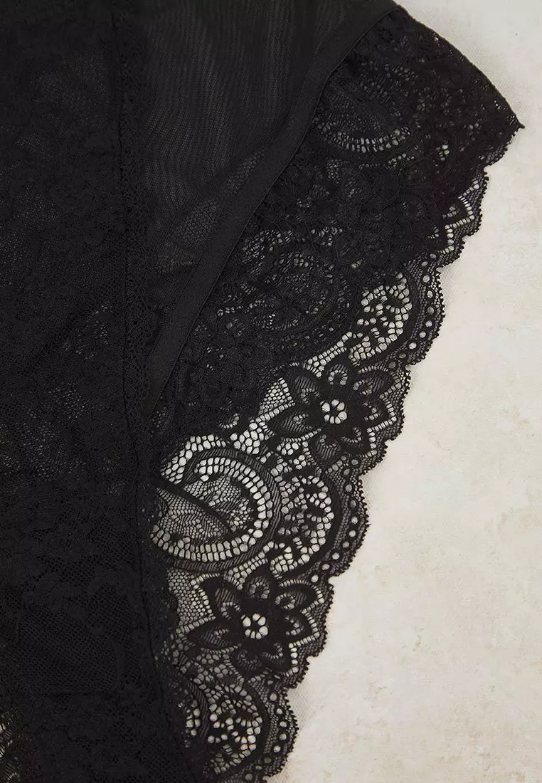 Single Lace Classic Knitted Stretchy Plus Size Fancy Panties