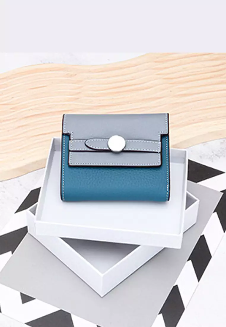 Texture Patching Full Grain Leather Trifold Wallet JW YT-2319