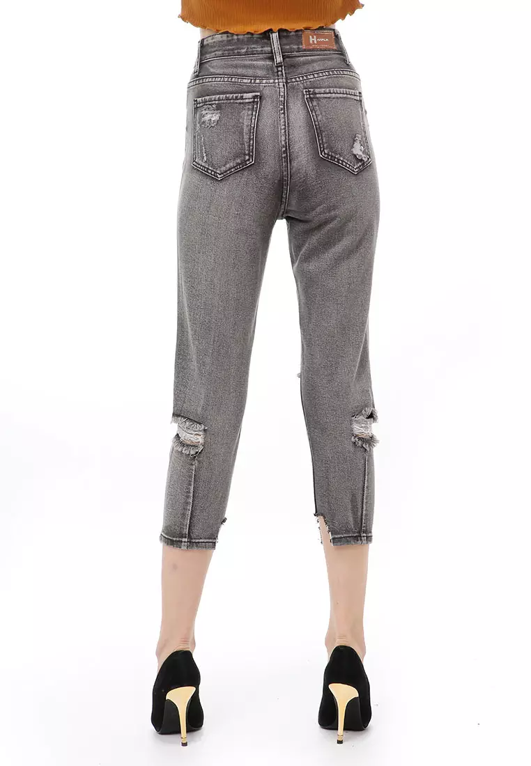 Jourel Long Pants Celana Panjang Ripped Jeans Wanita High Waist Material Denim ORIGINAL