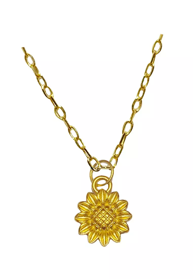 14k gold shop sunflower pendant