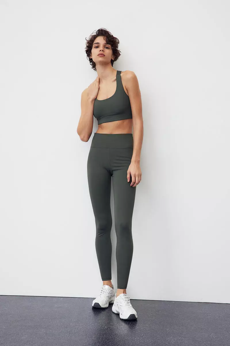 Khaki best sale gym tights