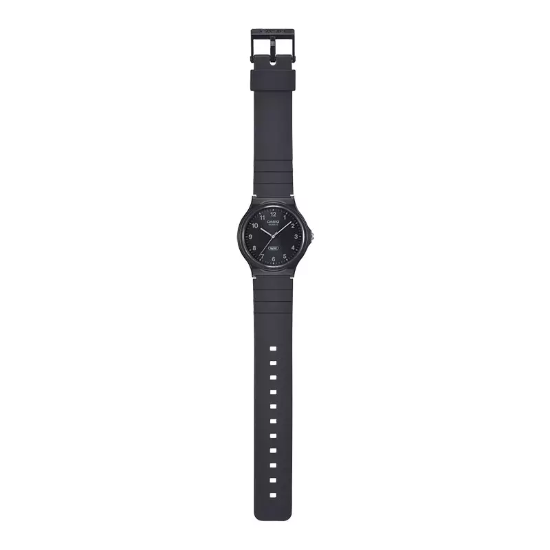 Jam Tangan Unisex Casio General MQ-24B-1BDF MQ24 MQ-24B Pop Analog Black Dial Black Resin Band