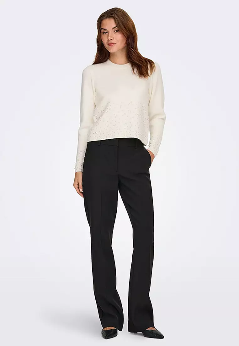 Round Neck Pearl Sweater