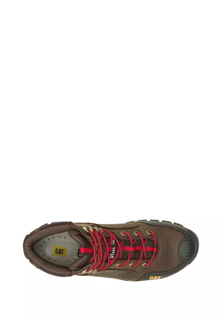 Botas De Seguridad Caterpillar Navigator Mid Hombre Marrón/Rojo Punta  De Acero