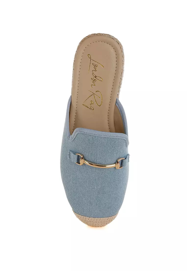 Denim Slip-On Mules in Denim