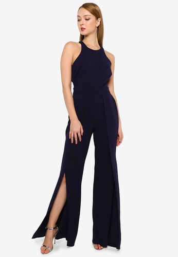Buy Goddiva Open Back Flared Leg Jumpsuit Online Zalora Singapore