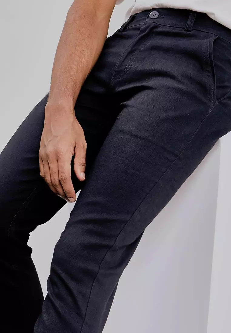 PAULMAY Celana Chino Pria Panjang Slim Fit - Navy