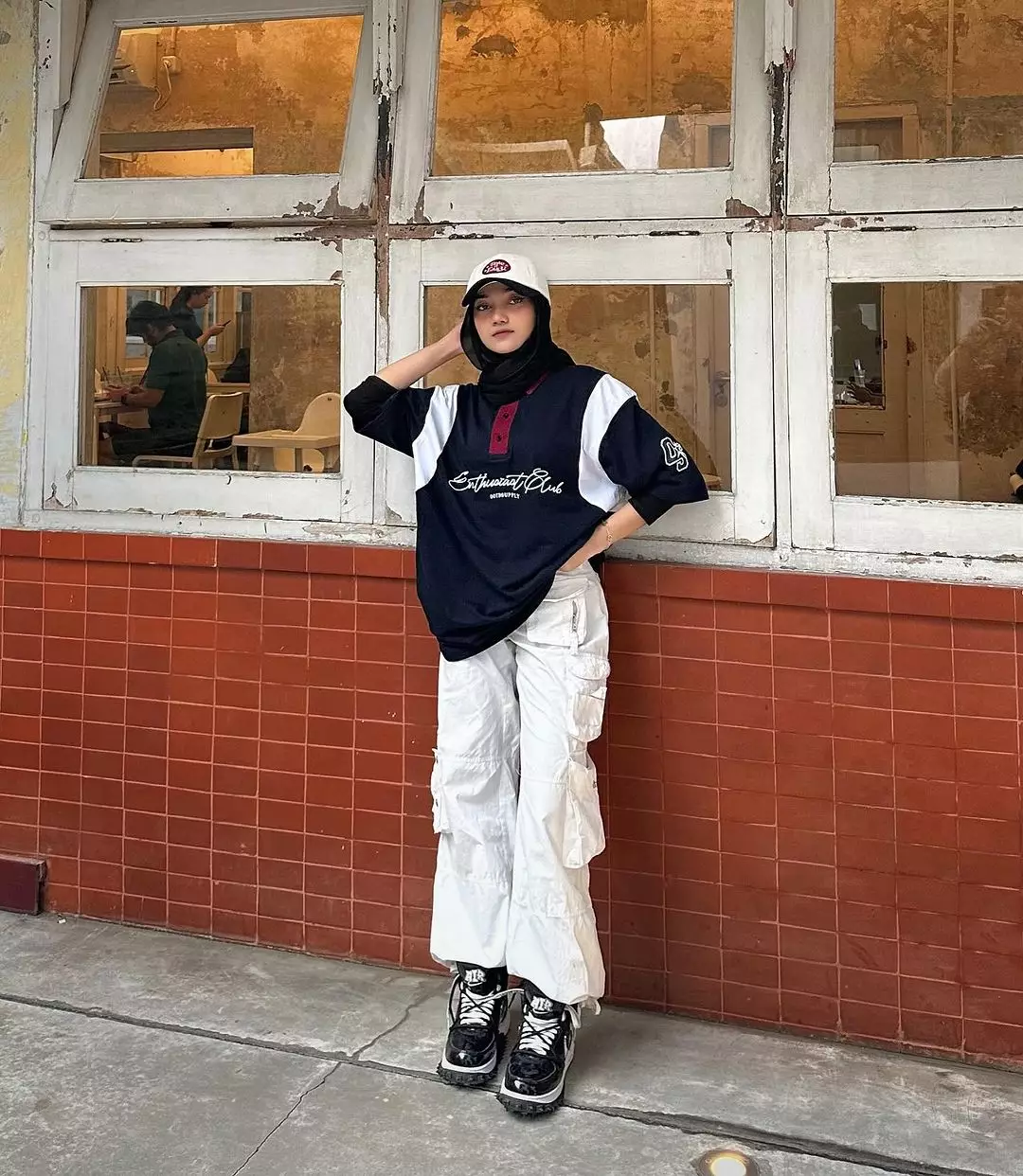 OOTDSUPPLY Oversize Rugby Polo Shirt Infinite 96 Navy-Red | Kaos Polo Pria dan Wanita OVZ-PSRNR025