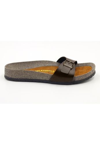 SoleSimple brown Lyon - Dark Brown Leather Sandals & Flip Flops & Slipper 6F4B5SH18F2D35GS_1