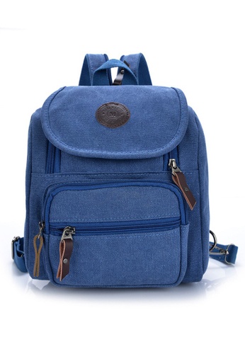 Jackbox blue 2 Style Lightweight Canvas Bag Messenger Sling Bag Backpack 344 (Sapphire Blue) JA762AC0SZGBMY_1