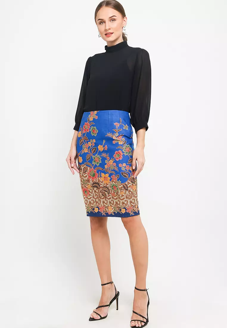 Skirt Pencil High Waist+Tricot Waffel