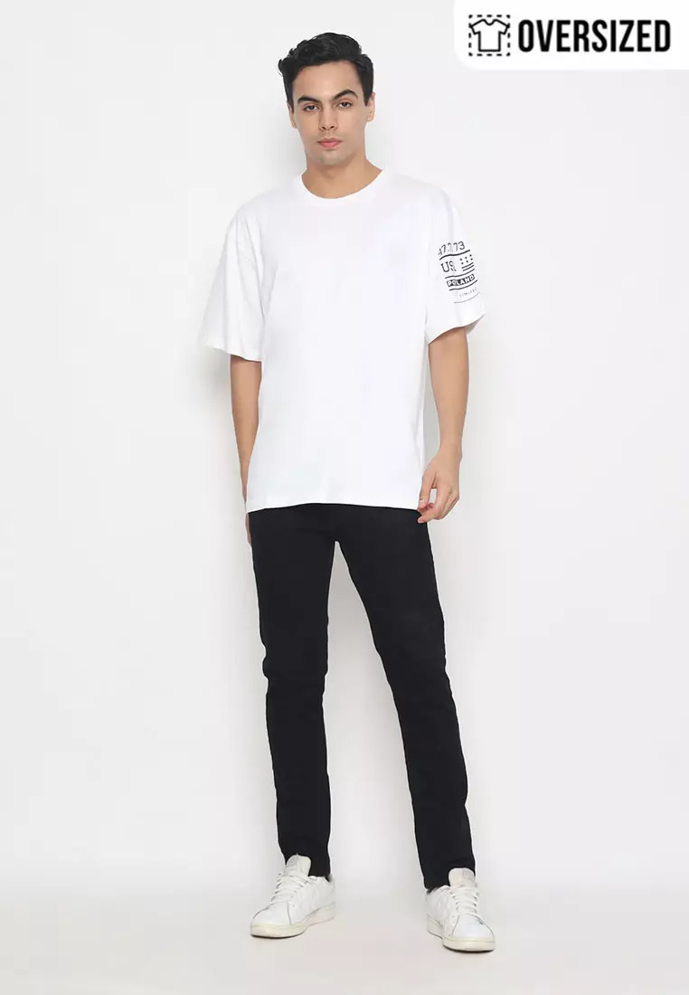NX T-Shirt Cotton Combed Tebal Oversized Pria 2079370481