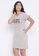 Clovia grey Clovia Donut Text Short Night Dress in Light Grey - 100% Cotton 52067AAB5373E7GS_3