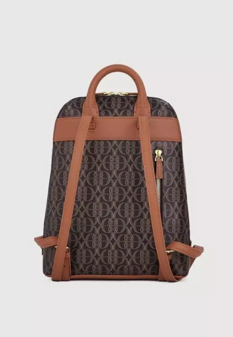 La Luna Monogram Small Backpack Brown Caramel