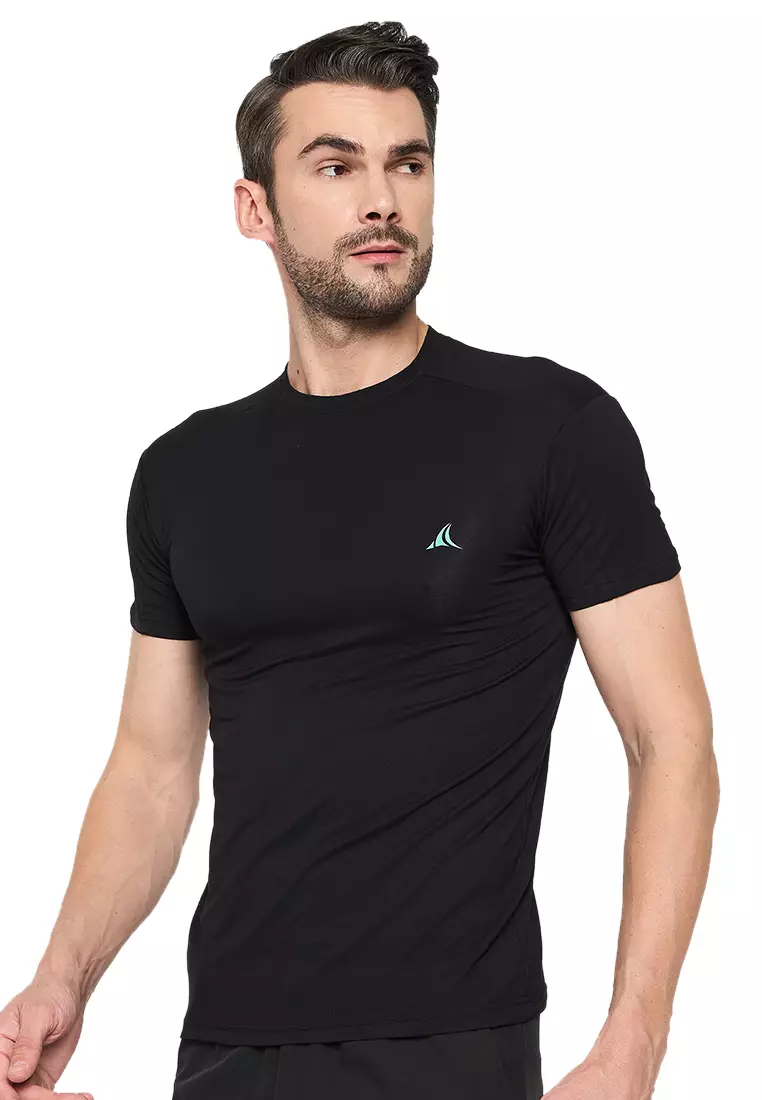 Black Men's Eco-Stretch Bamboo Training T-Shirt