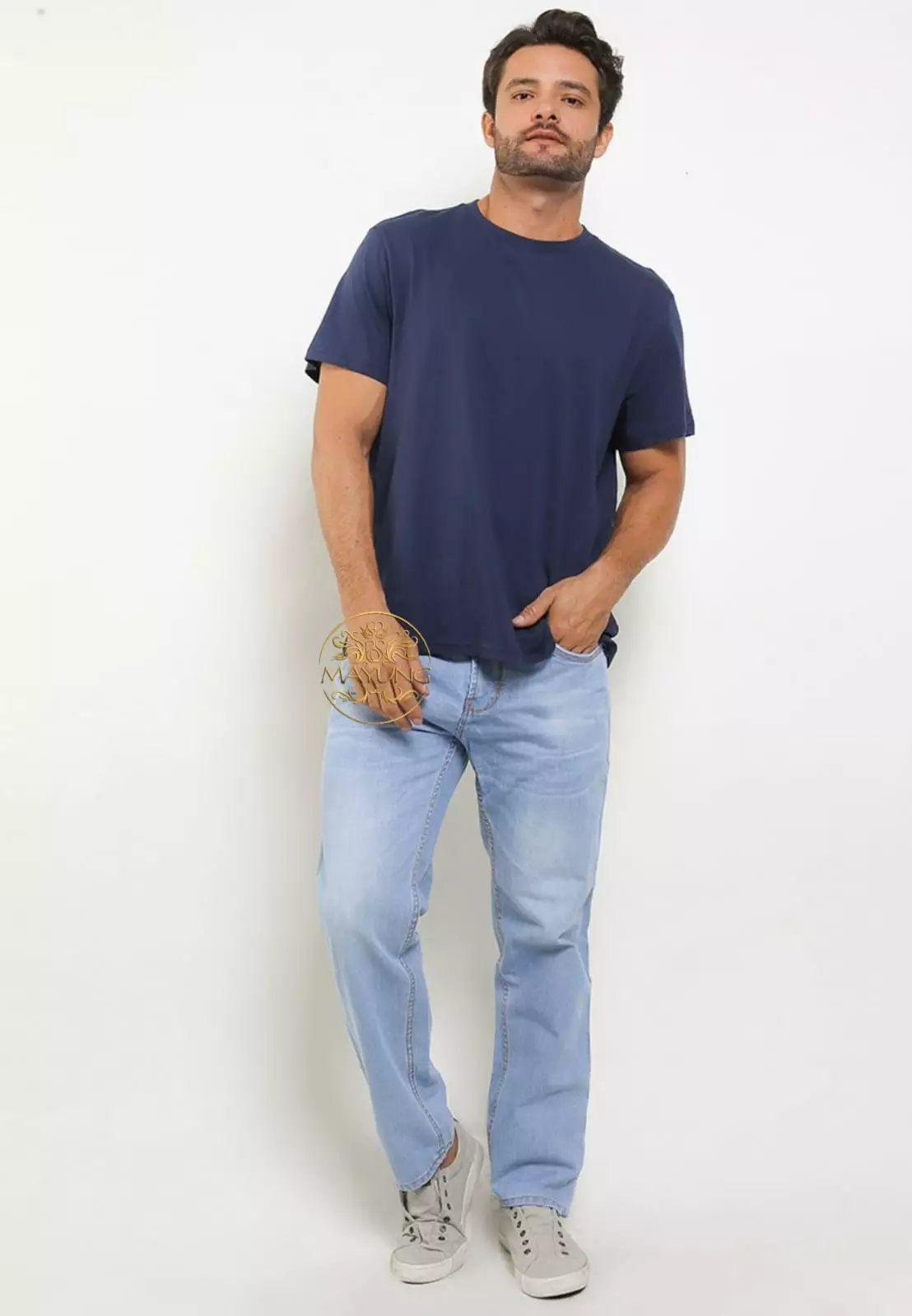 Celana Jeans Panjang Pria Reguler Fit Fashion Sky Blue Joe