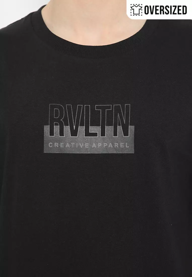 RBJ T-Shirt Cotton Jet Black Oversized Pria 2079230191