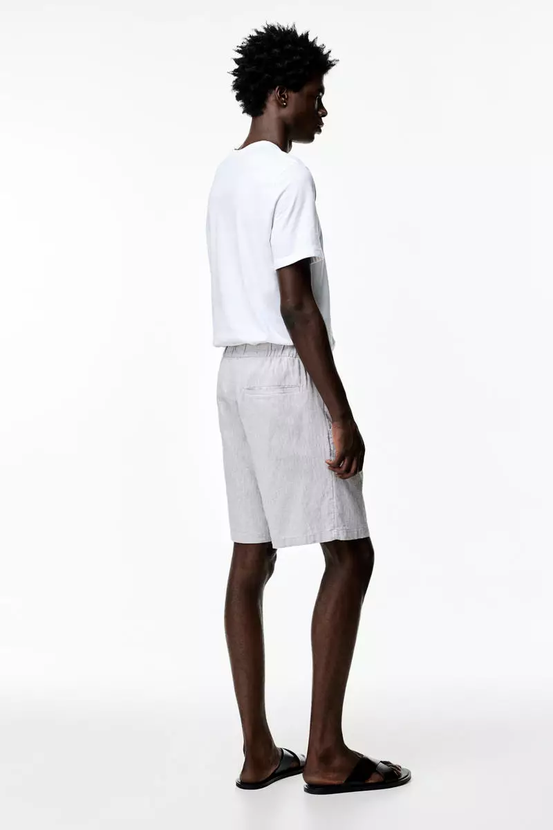 Regular Fit Linen-blend shorts