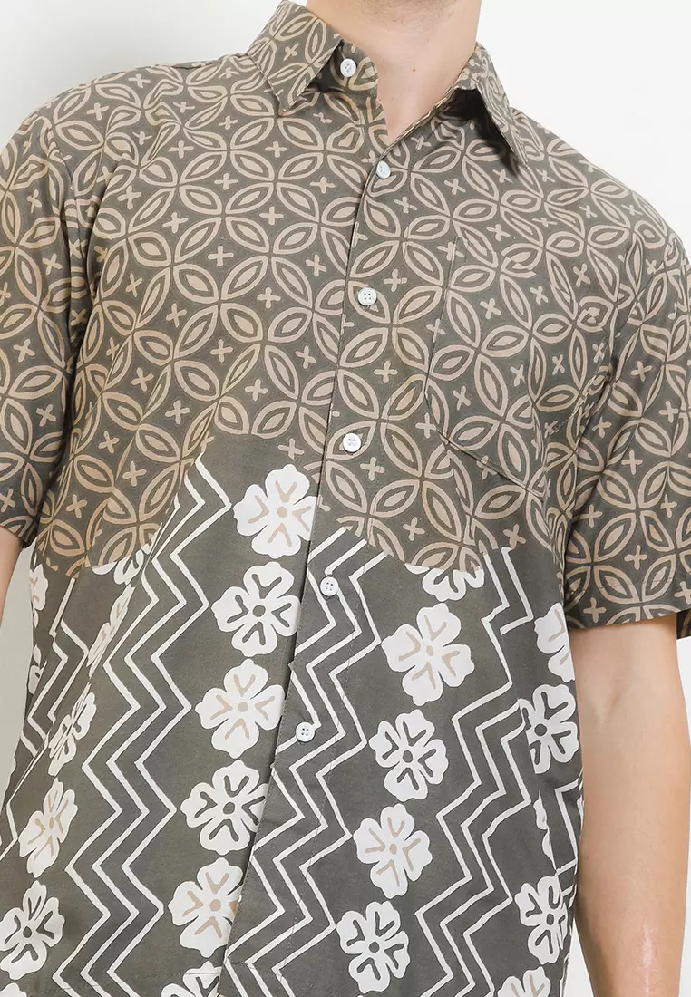 Belleza Kemeja Batik Premium Pria Casual Modern Lengan Pendek
