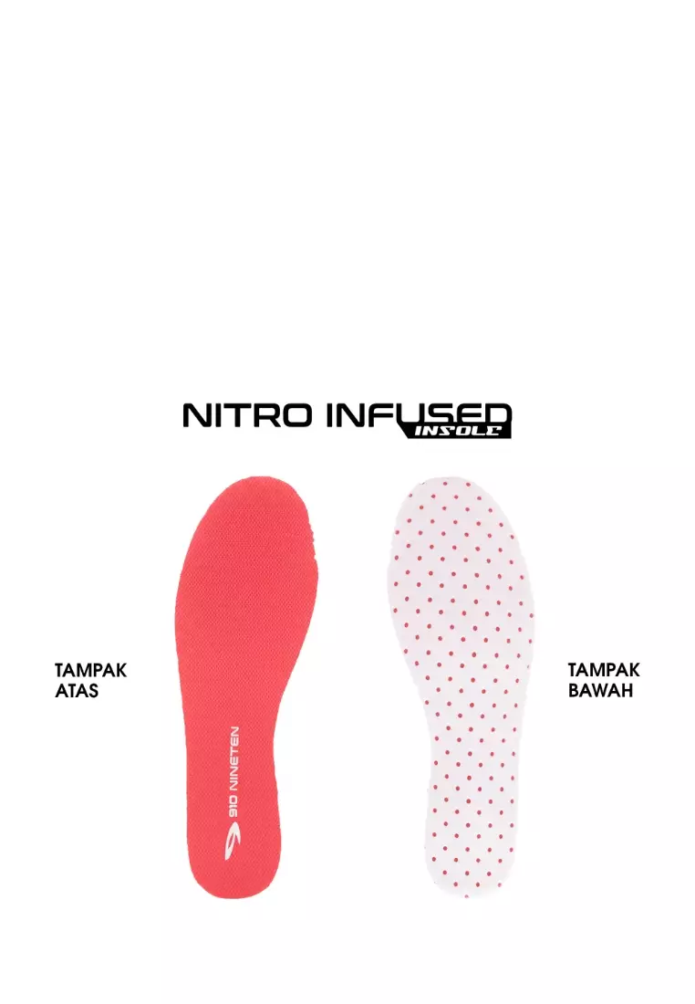 910 Nineten Haze Inferno Sepatu Lari - Merah/Putih