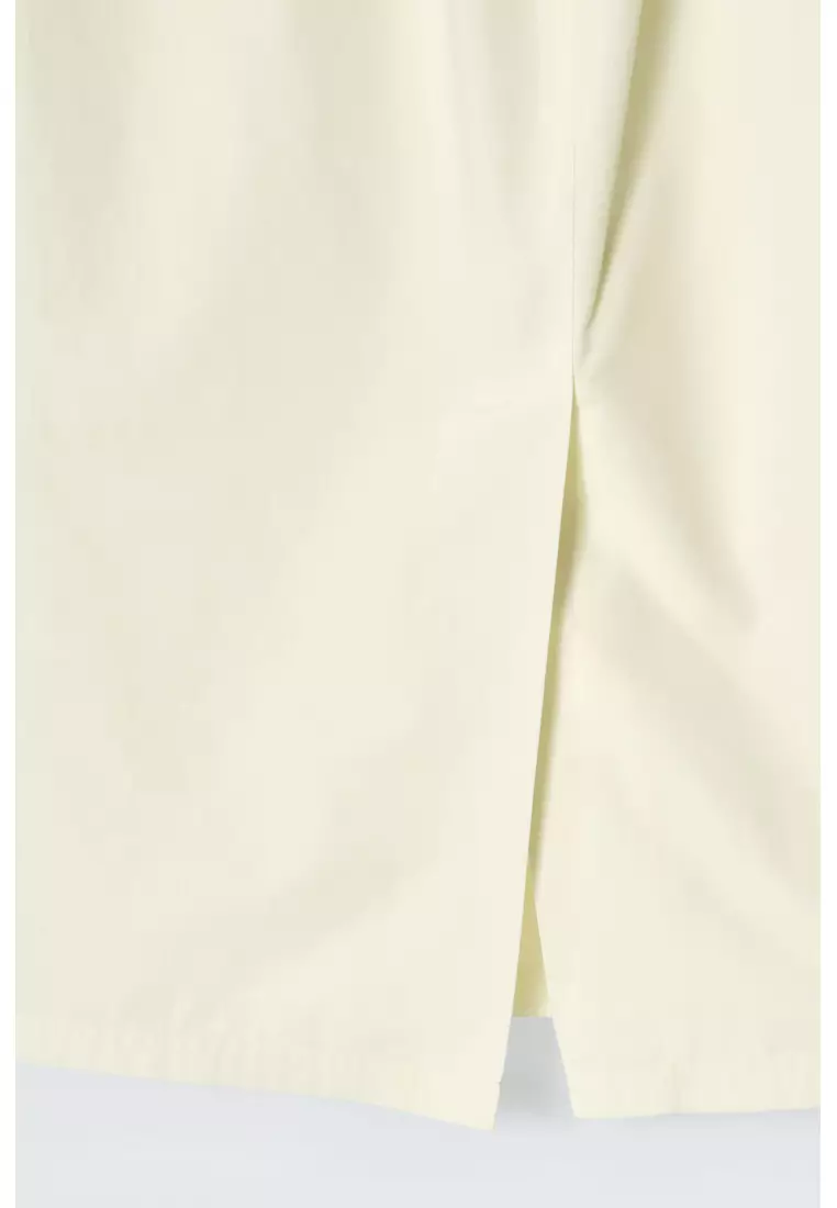 COTTON DRAWSTRING MIDI SKIRT